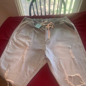 NWT Hayden Light Blue Distressed Jogger/Jeans Women’s 2XL